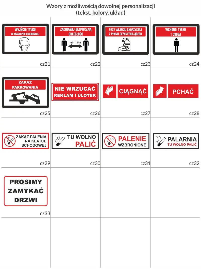 nalepki zakazu na zamówienie