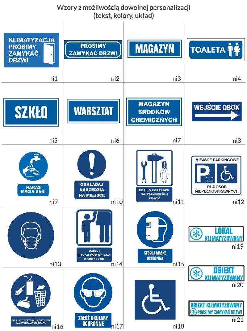 naklejki informacyjne na zamówienie