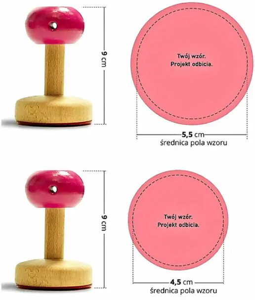 wymiary pieczątki do ciast, dekoracja stempel 