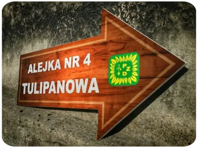 Strzałka kierunkowa z PCV z nadrukiem UV